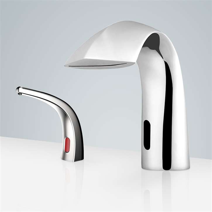 Fontana Freestanding Commercial Motion  Sensor Faucet And Automatic Soap Dispenser