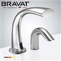 Fontana Chatou Chrome Finish Touchless Automatic Commercial Sensor Faucet & Automatic Touchless Commercial Soap Dispenser