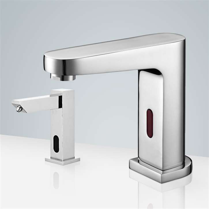 Fontana Freestanding Commercial Motion  Sensor Faucet And Automatic Soap Dispenser