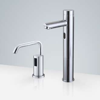 Fontana Freestanding Commercial Motion  Sensor Faucet And Automatic Soap Dispenser