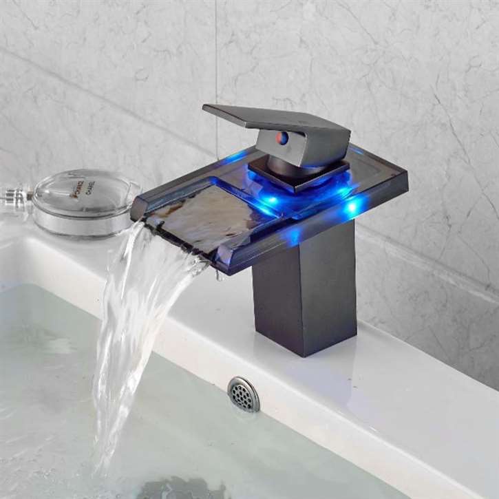 Lenox Oil Rubbed Bronze LED Color Changing Bathroom Sink Faucet