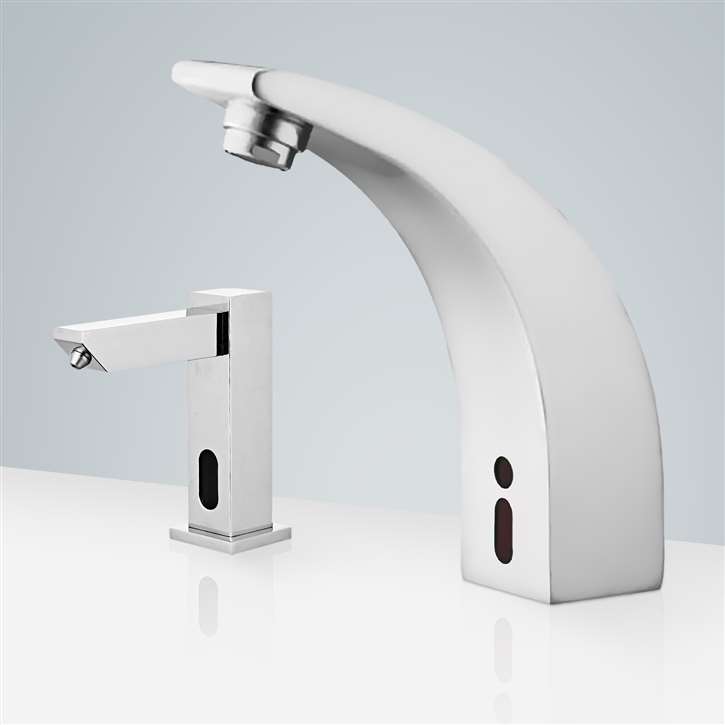 Fontana Freestanding Commercial Motion  Sensor Faucet And Automatic Soap Dispenser