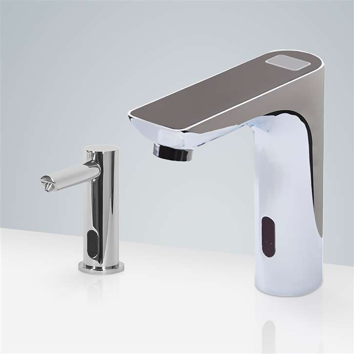 Fontana Freestanding Commercial Motion  Sensor Faucet And Automatic Soap Dispenser