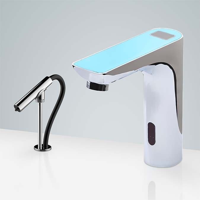 Fontana Chatou Hands Free Digital Display Faucet and Liquid Soap Dispenser, Battery Operated Sensor