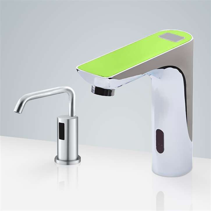 Fontana Freestanding Commercial Motion  Sensor Faucet And Automatic Soap Dispenser