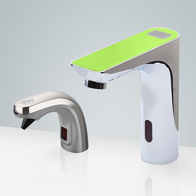 Fontana Freestanding Commercial Motion  Sensor Faucet And Automatic Soap Dispenser