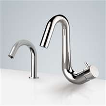 Fontana Geneva Touchless Automatic Commercial Sensor Faucet & Automatic Liquid Soap Dispenser in Chrome Finish