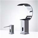 Fontana Mugla Waterfall Commercial Motion Chrome Sensor Faucet & Automatic Soap Dispenser for Restrooms in Chrome