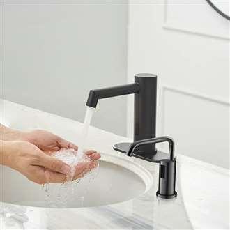 Fontana Dax Matte Black Commercial Motion Sensor Faucet & Automatic Liquid Soap Dispenser