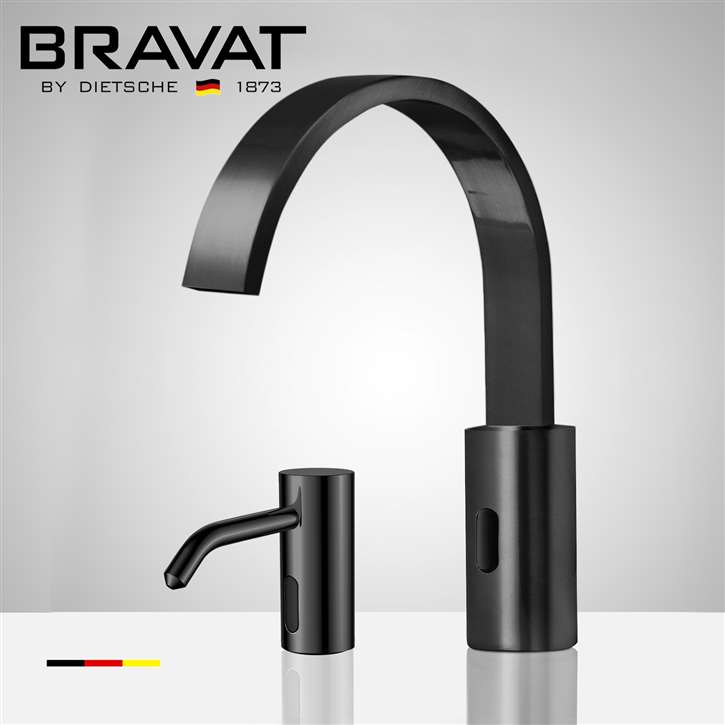 Fontana Melun Dark Oil Rubbed Bronze Touchless Motion Sensor Faucet, Automatic Liquid Soap Dispenser for Restrooms