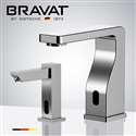 Fontana Bravat Touchless Automatic Commercial Sensor Faucet & Automatic Foam Soap Dispenser in Chrome