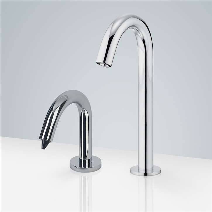 Fontana BollnÃ¤s Motion Sensor Faucet & Automatic Soap Dispenser for Restrooms in Chrome