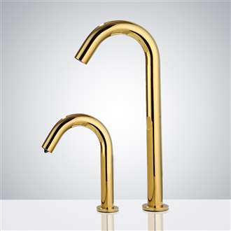 Fontana Gold Slim Design Commercial Automatic Sensor Faucet and Sensor Soap Dispenser