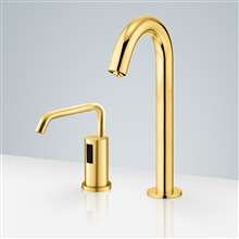 Fontana Geneva Motion Sensor Faucet & Automatic Soap Dispenser for Restrooms in Gold