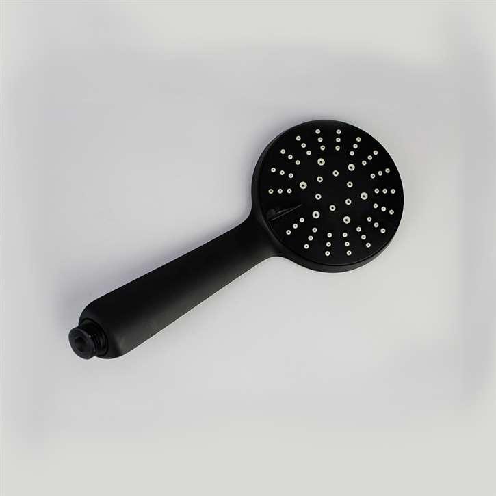 Ascona Matte Black 3 Function Hand Held Bathroom Shower Head