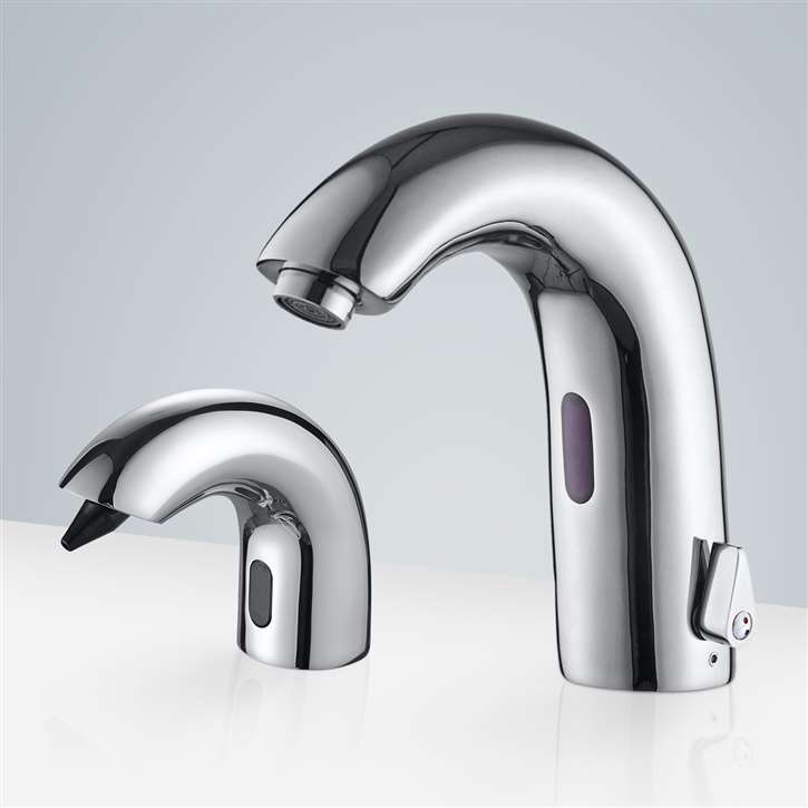 Fontana Freestanding Commercial Motion  Sensor Faucet And Automatic Soap Dispenser