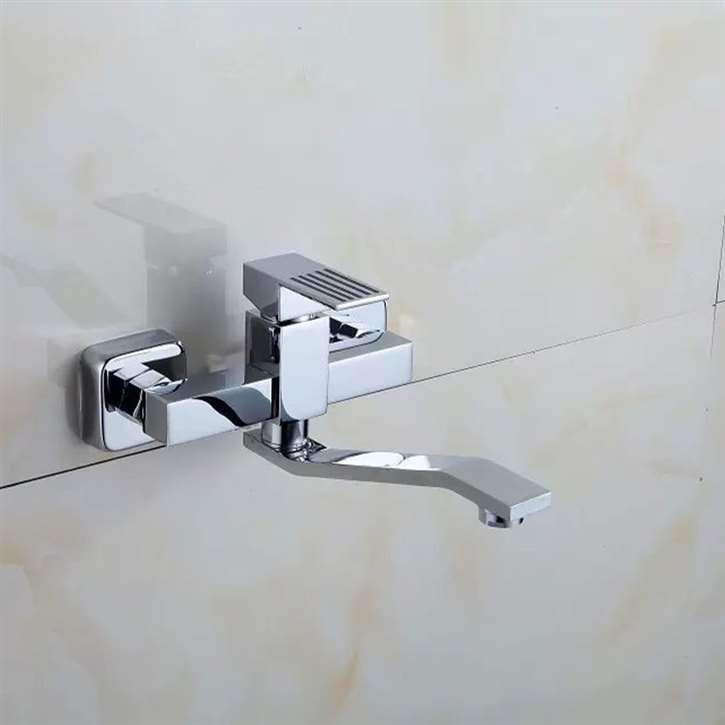 Matera Single Handle Wall Mounted Chrome Finish Faucet