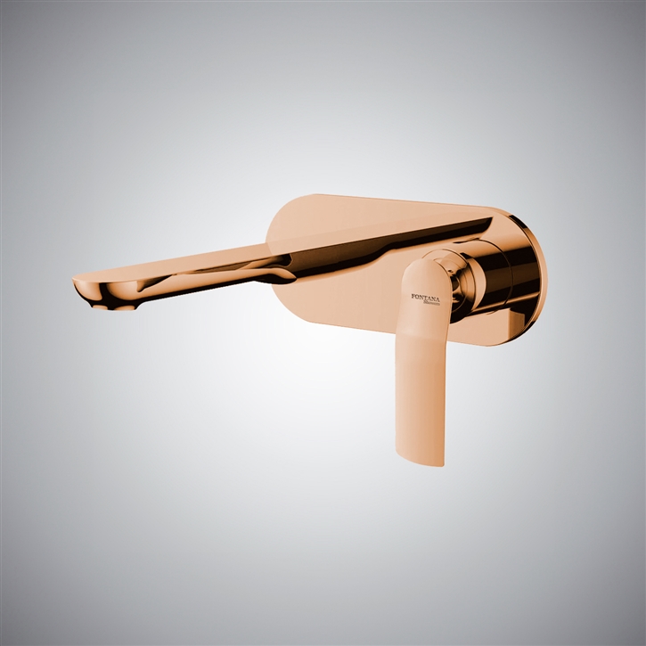 Fontana Paullo Rose Gold Wall Mounted Basin Faucet