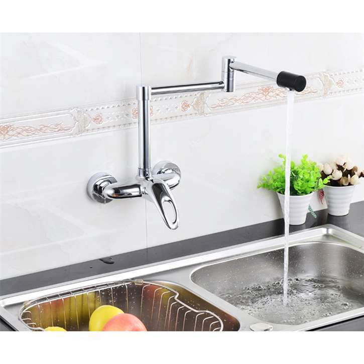 Catania Luxury Folding Wall Mounted Pot Filler Kitchen Faucet