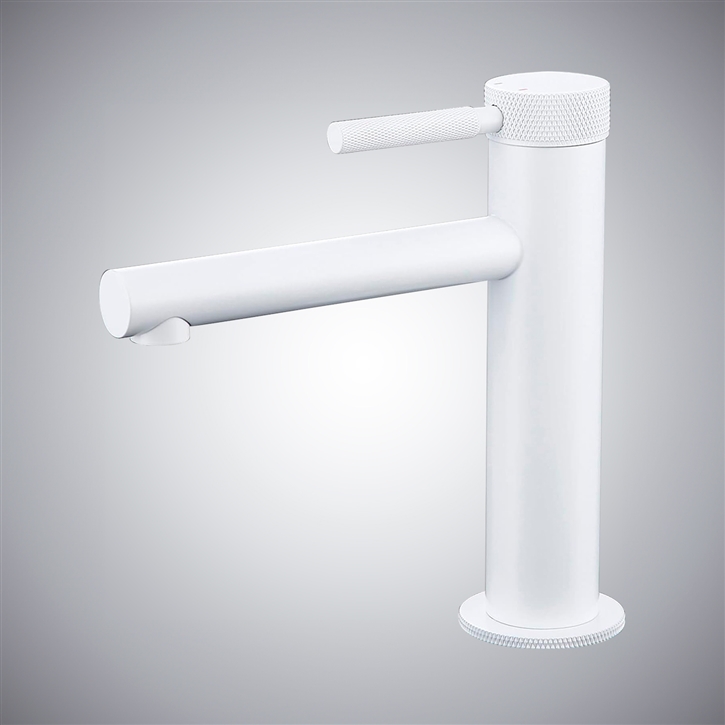 Fontana Torre Matte White Basin Faucet Single Handle