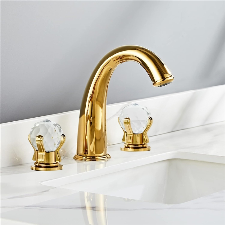 Fontana Gilded Grace Gold Crystal Handle Bathroom Sink Faucet