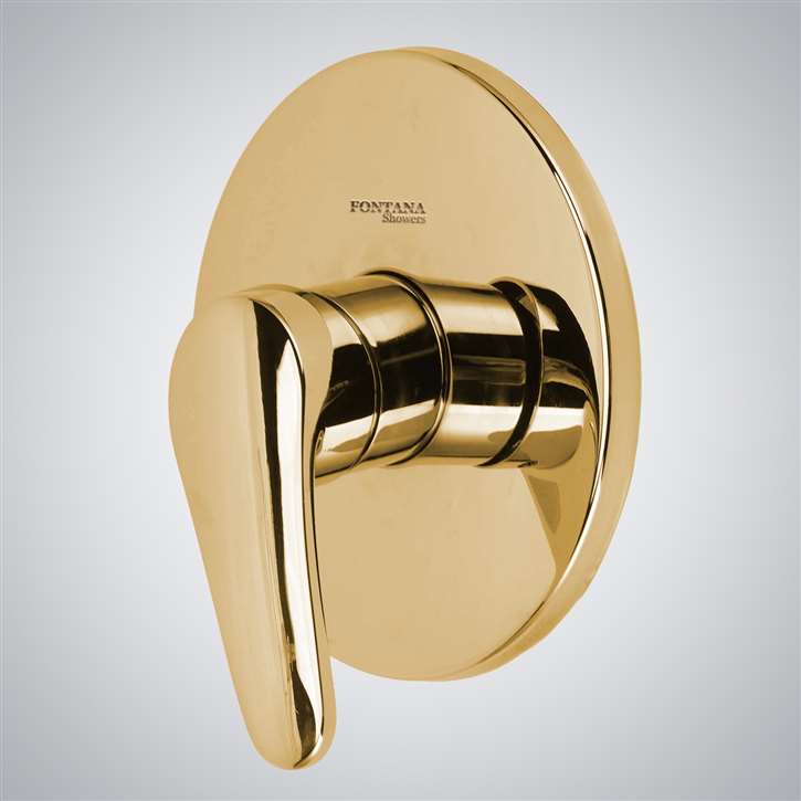 Fontana Brushed Gold Finish Round 1 Way Shower Mixer Valve Type D