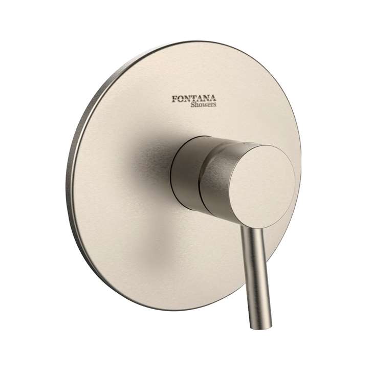 Fontana Brushed Nickel Round Shape Wall Mounted 1 Way Shower Mixer Valve Type E