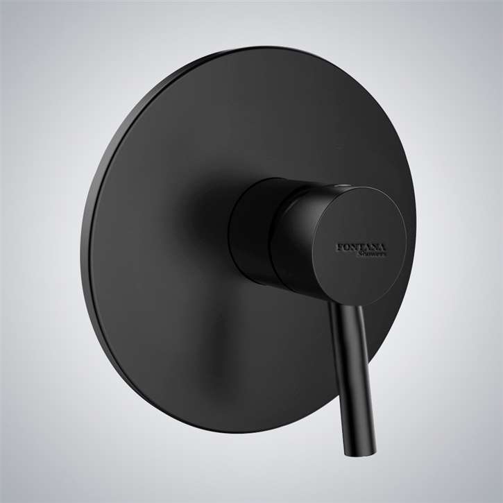 Fontana Matte Black Round Shape Wall Mounted 1 Way Shower Mixer Valve Type E