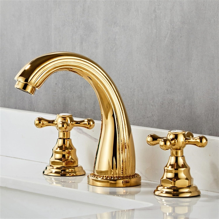 Fontana Shimmering Flow Gold  Dual Handles Sink Faucet