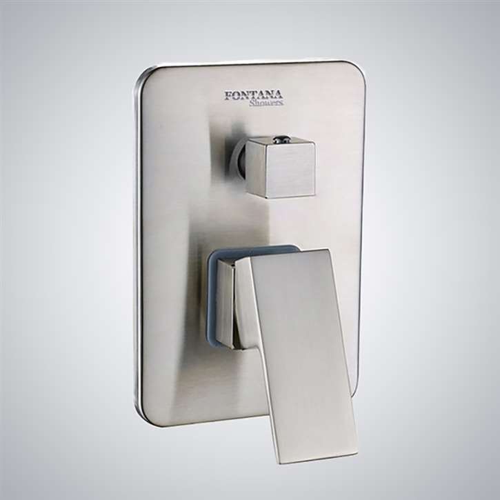 Fontana Wall Mounted Brushed Nickel 3 Way Shower Mixer Valve Type A