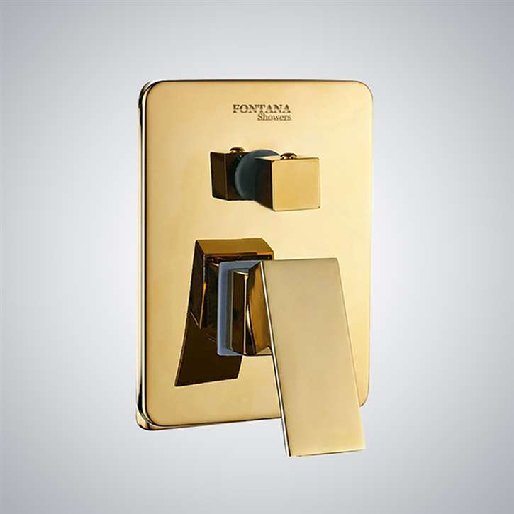 Fontana Gold  Wall Mounted 3 Way Hot & Cold Shower Mixer Valve