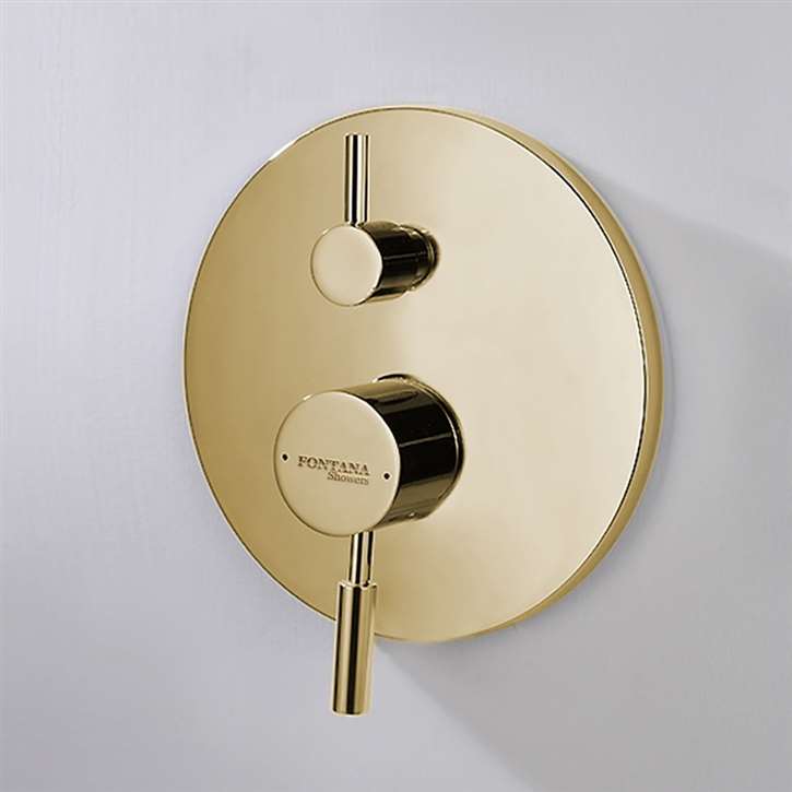 Fontana Brushed Gold Wall Mounted Shower Mixer 2  Way Concealed