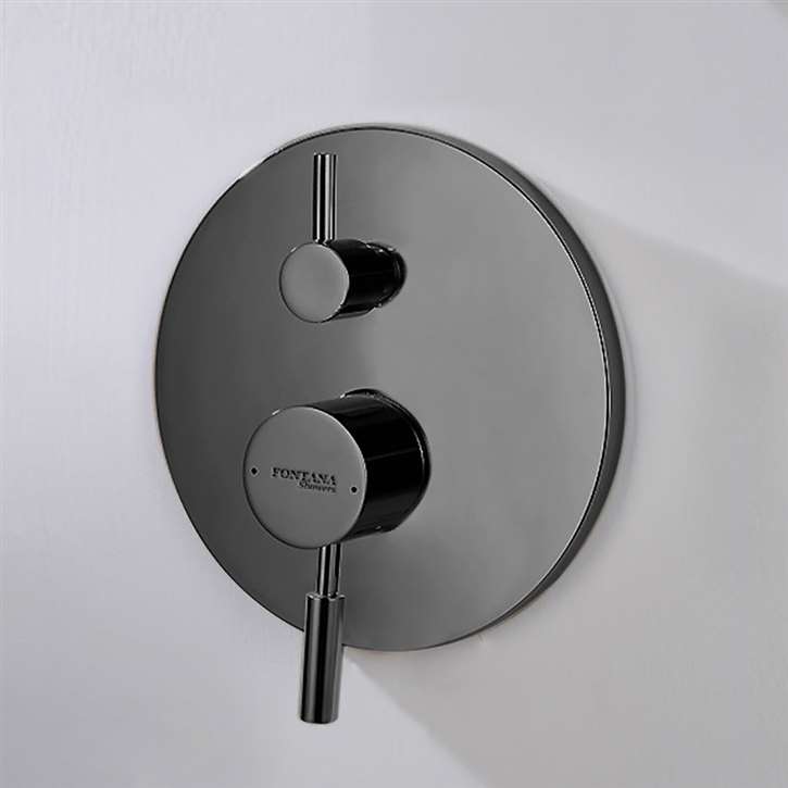 Fontana Round Shape Wall Mounted Shower Mixer 2  Way Concealed In Matte Black