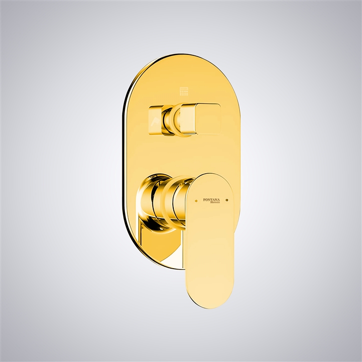 Fontana Thermostatic Shower Valve Mixer 2-Way Concealed Wall Mounted In Gold