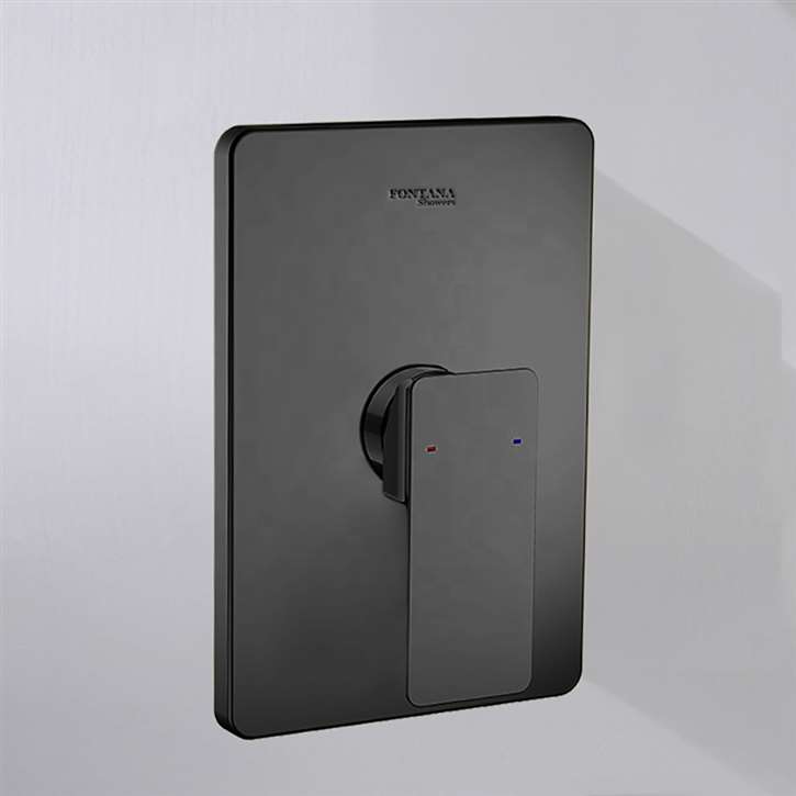 Matte Black Wall Mounted Concealed Shower Valve Mixer