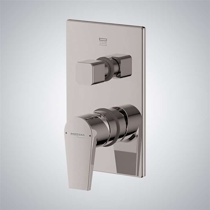 Fontana Brushed Nickel  3 Way Stainless Steel  Shower Mixer Valve