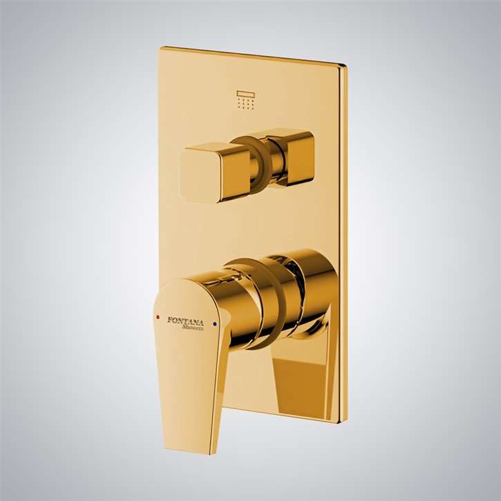 Fontana Gold  Finish Wall Mounted 3 Way Shower Mixer Valve