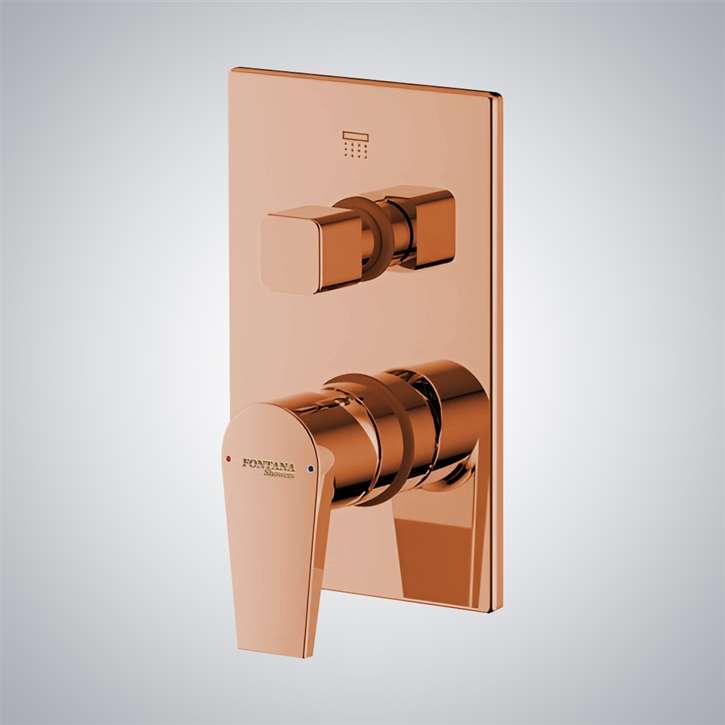 Fontana Tours Rose Gold Wall Mounted 3 Way Shower Valve Mixer