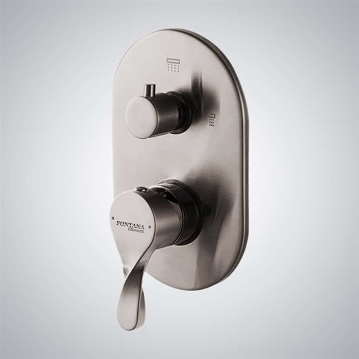 Fontana Wall Mounted Shower Mixer In Brushed Nickel