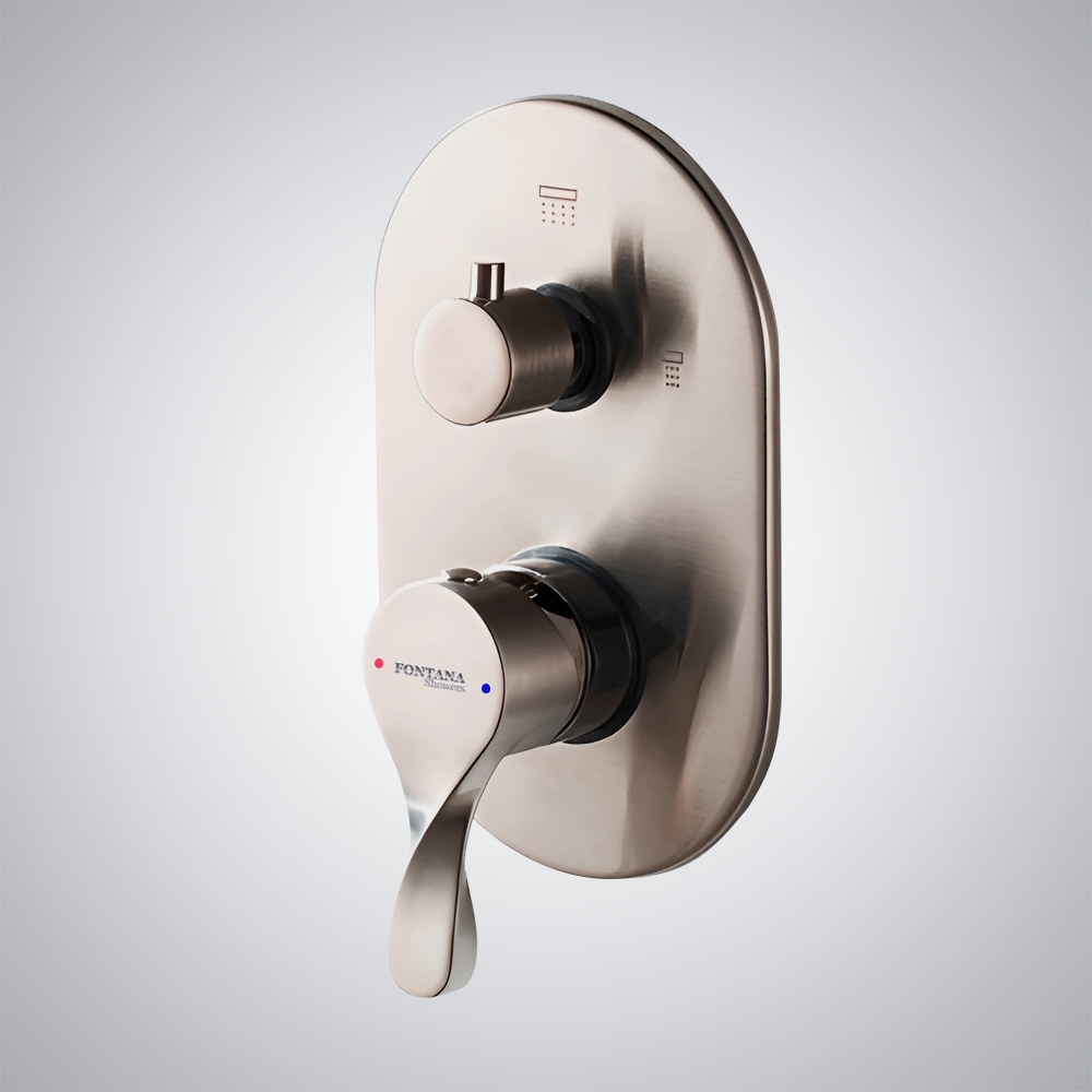 Fontana Wall Mounted Shower Mixer In Brushed Nickel