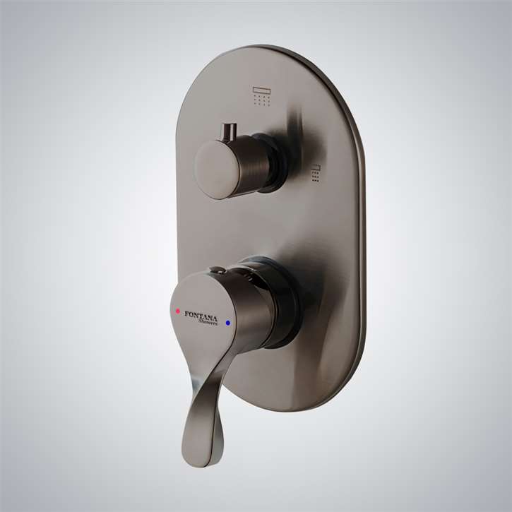 Fontana Caen Gun Metal Gray Round Shower Mixer Valve