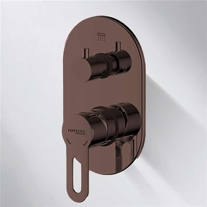 Oil Rubbed Bronze Hot And Cold Shower Mixer Wall Mounted Elegant Oil   FS2113DP 2T 