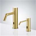 Fontana Brushed Gold Commercial Touchless Sensor Faucet With Touchless Soap Dispenser