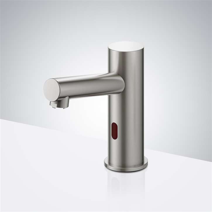 Brushed Nickel Touchless Sensor Faucet Commercial Restroom Hygiene   FS2139 2T 