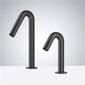 Fontana Commercial Restroom Touchless Sensor Faucet With Automatic Soap Dispenser  In Matte Black