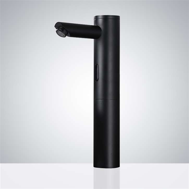 Fontana Tall Matte Black Contemporary Commercial Deck Mount Sensor Faucet