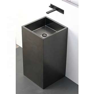 Fontana Bolzano Cube Shape Bathroom Sink in Dark Oil Rubbed Bronze