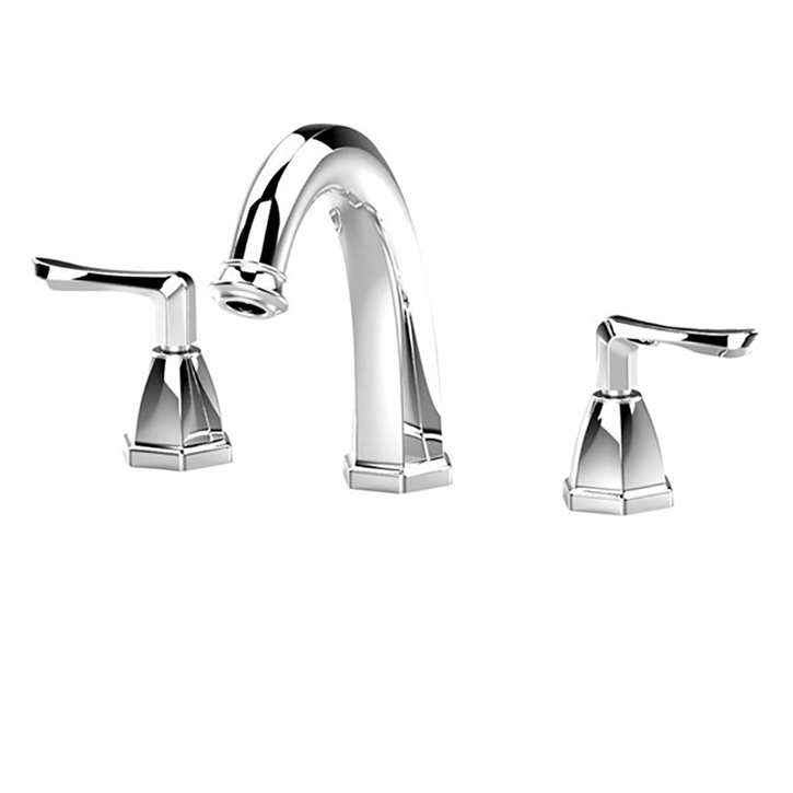 Lille Brass Deck Mounted Dual Handle Bathroom Faucet