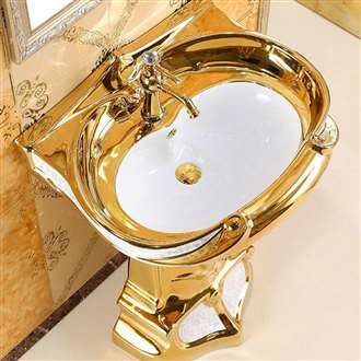 Fontana Merano Polished Gold Finish Luxurious Faucet With Sink