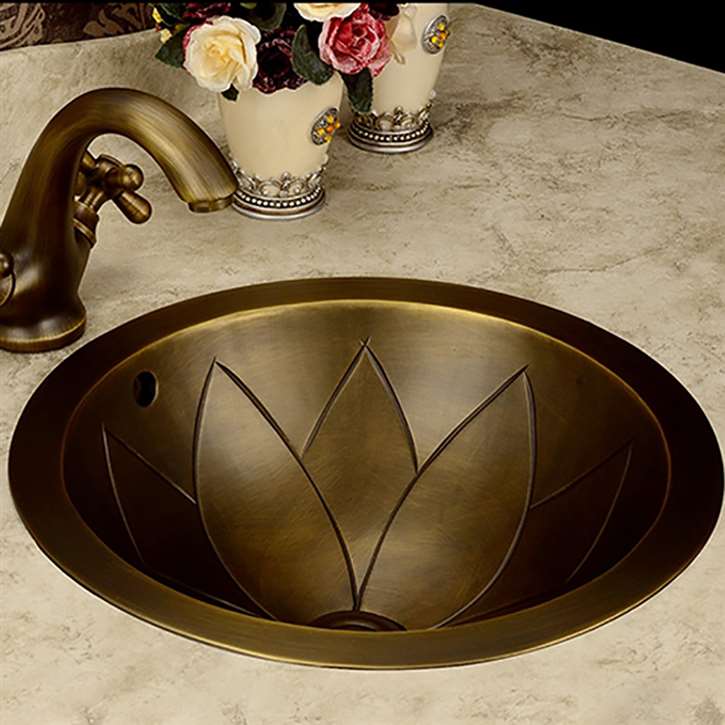 Lokeren Round Brass Antique Bronze Bathroom Sink